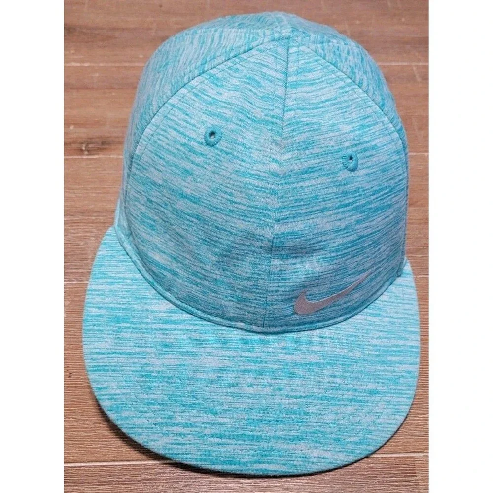 Girls 4-6x Nike Swoosh Dri-Fit Ponytail Slit Cap Hat Blue/Green Featherlight
